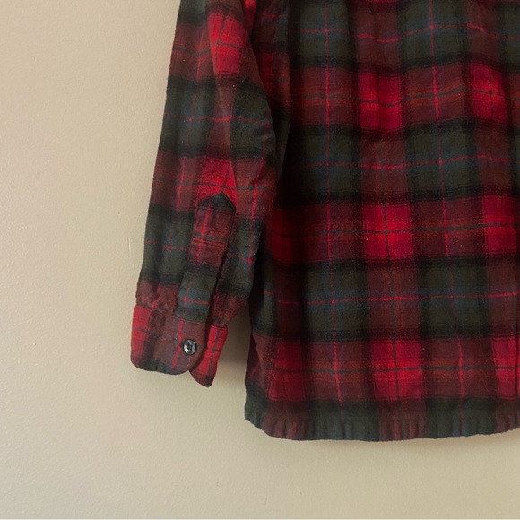 Pendleton• vintage red green wool flannel plaid button up shirt - Picture 13 of 13